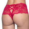 Red Crotchless Lace Boyshort