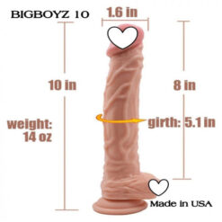 10 Inch Realistic Silicone Dildo With Suction Cup